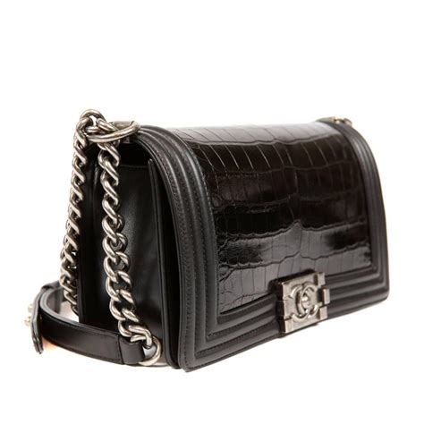 chanel boy alligator skin woth handle|Chanel handbags boys.